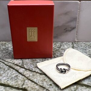 James Avery Sterling Silver .925 Lovers Love Knot Ring Pouch Box